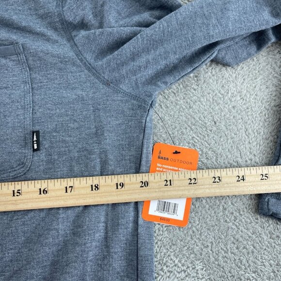 Bass Outdoor Mens Long Sleeve Utili-Tee Ombre Blue Neck Shirt Size M NWT 6045 - Picture 8 of 9